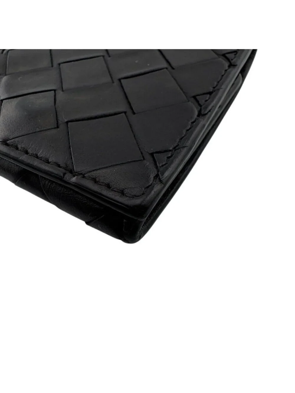 Bottega Veneta Maxi Intrecciato Leather Coin Purse Black Compact Wallet Reactive